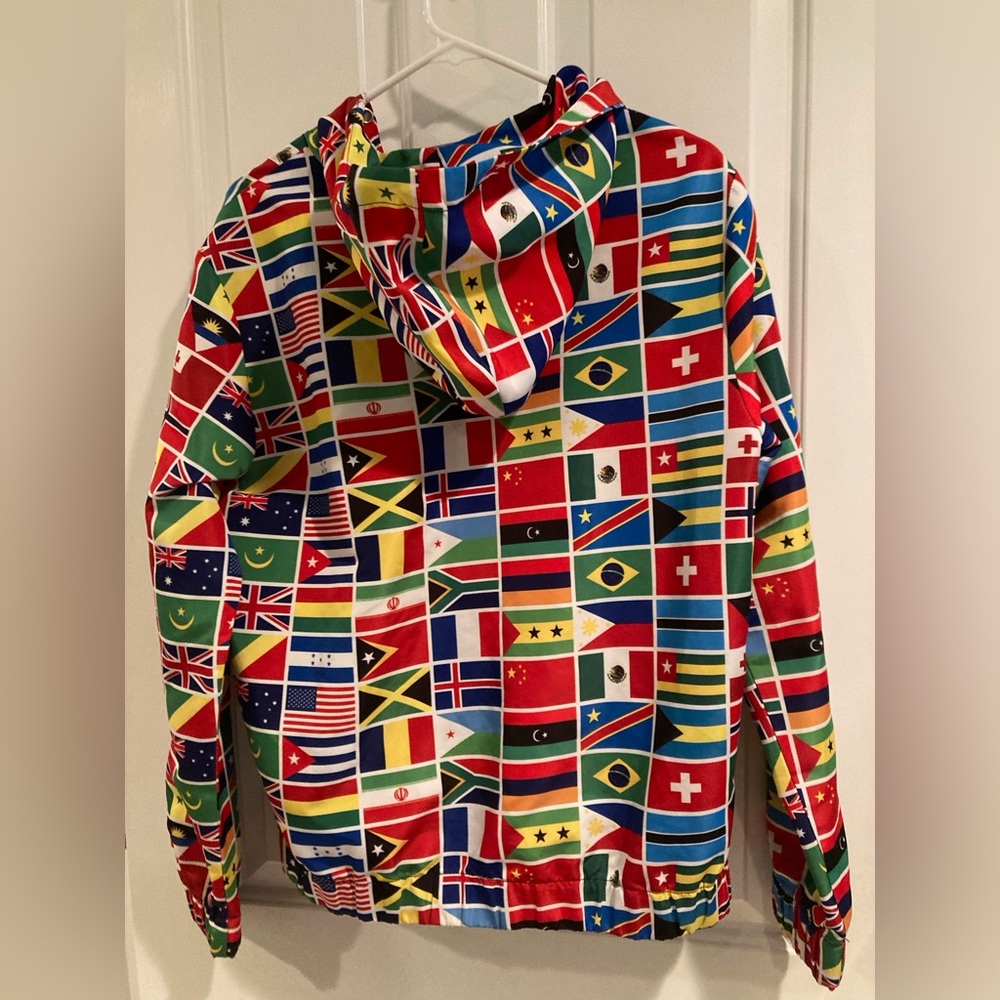 Forever 21 Men International Flags Full Zip Jacket Colorful Men’s Size Small - Picture 2 of 13